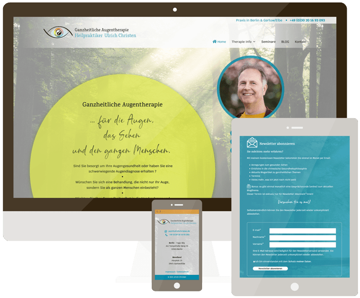 Mockup der Webseite von ulrichchristen - Webdesign von Teresa Seidel