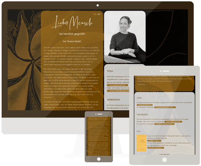Mockup der Webseite von Teresa Seidel - Webdesign von Teresa Seidel